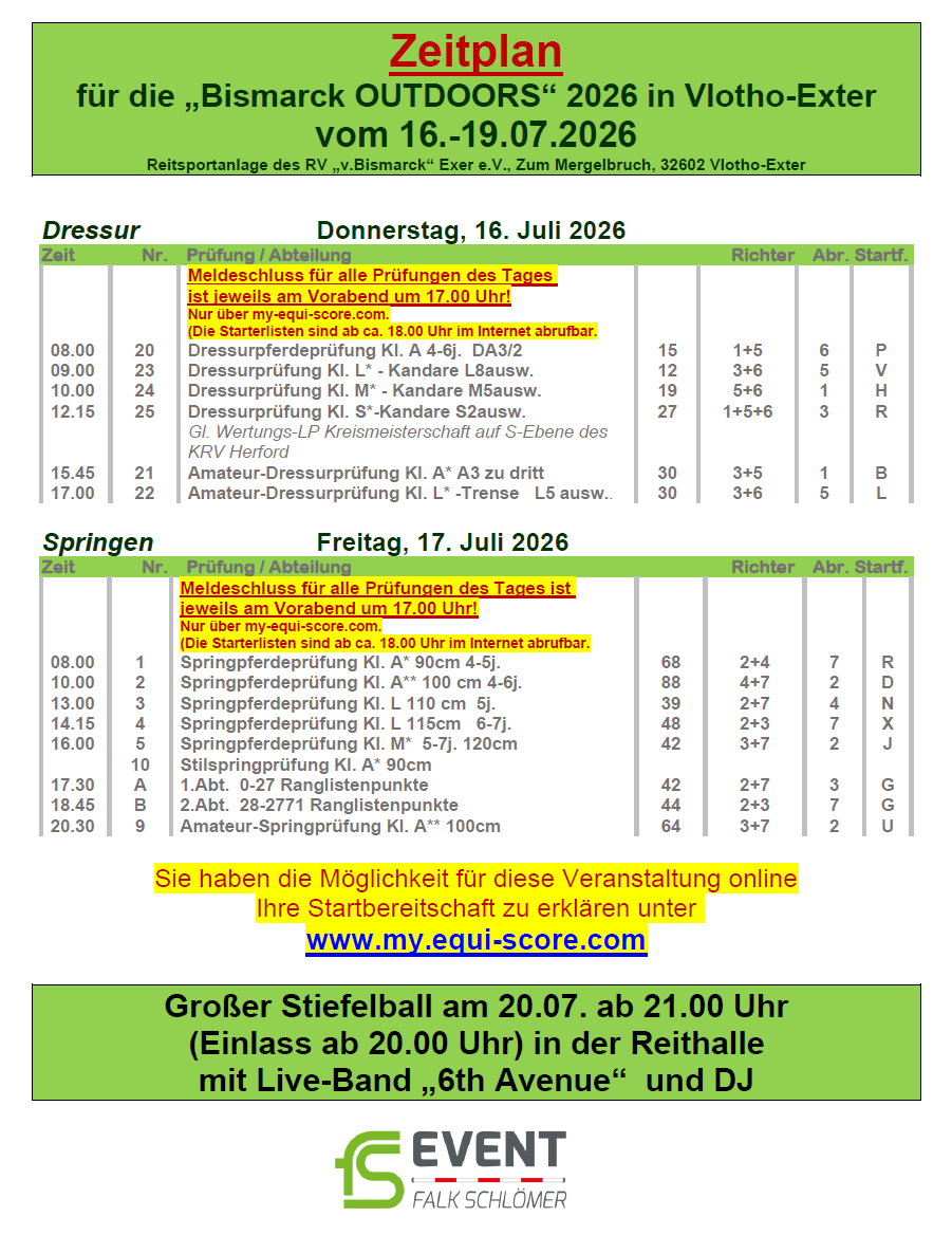 Zeitplan DoFr